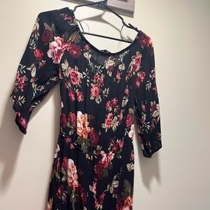 Black medium flower romper
